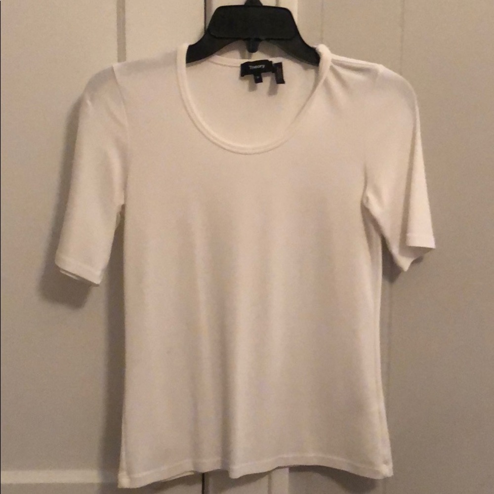 Theory White 3/4 Blouse